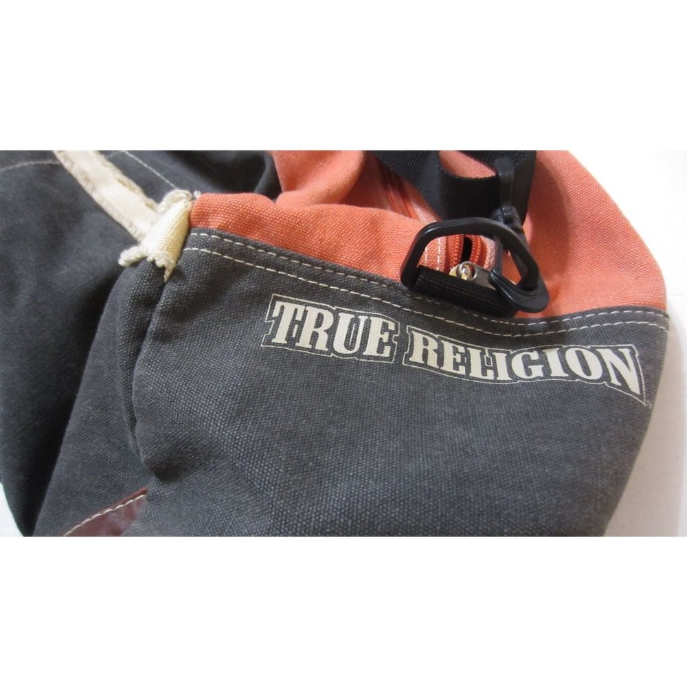 True Religion Black And Orange Duffel Bag Sporty Design View 3